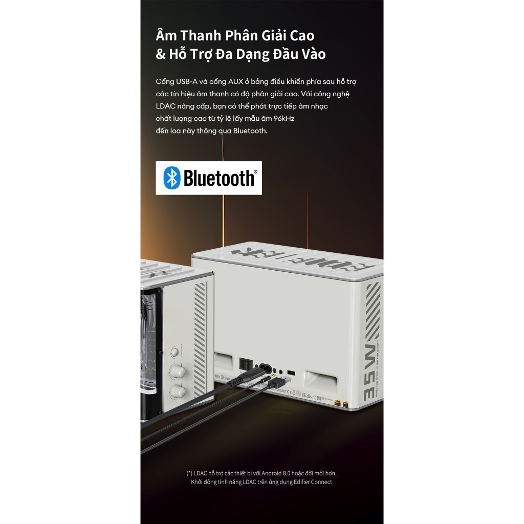 Loa Bluetooth Để Bàn EDIFIER QD35 | Công Suất 40W | Bluetooth 5.3 | Hi-Res Audio | Công Nghệ Sạc GaN | Bảo Hành 15 Tháng | BigBuy360 - bigbuy360.vn