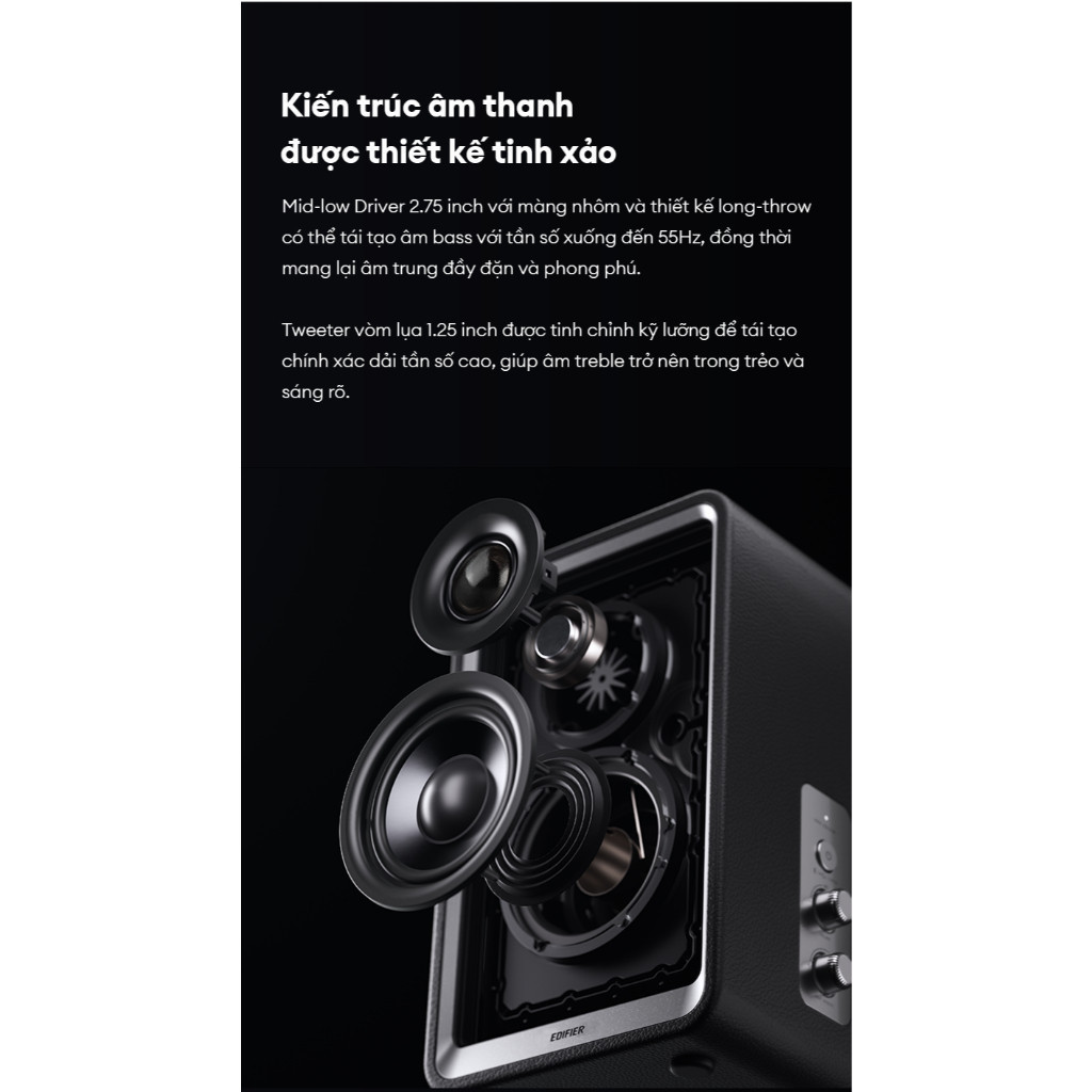 Loa Bluetooth Để Bàn EDIFIER QR65 | Công Suất 70W | Sạc Nhanh TurboGaN 65W | Ánh Sáng RGB | Bảo Hành 15 Tháng | BigBuy360 - bigbuy360.vn