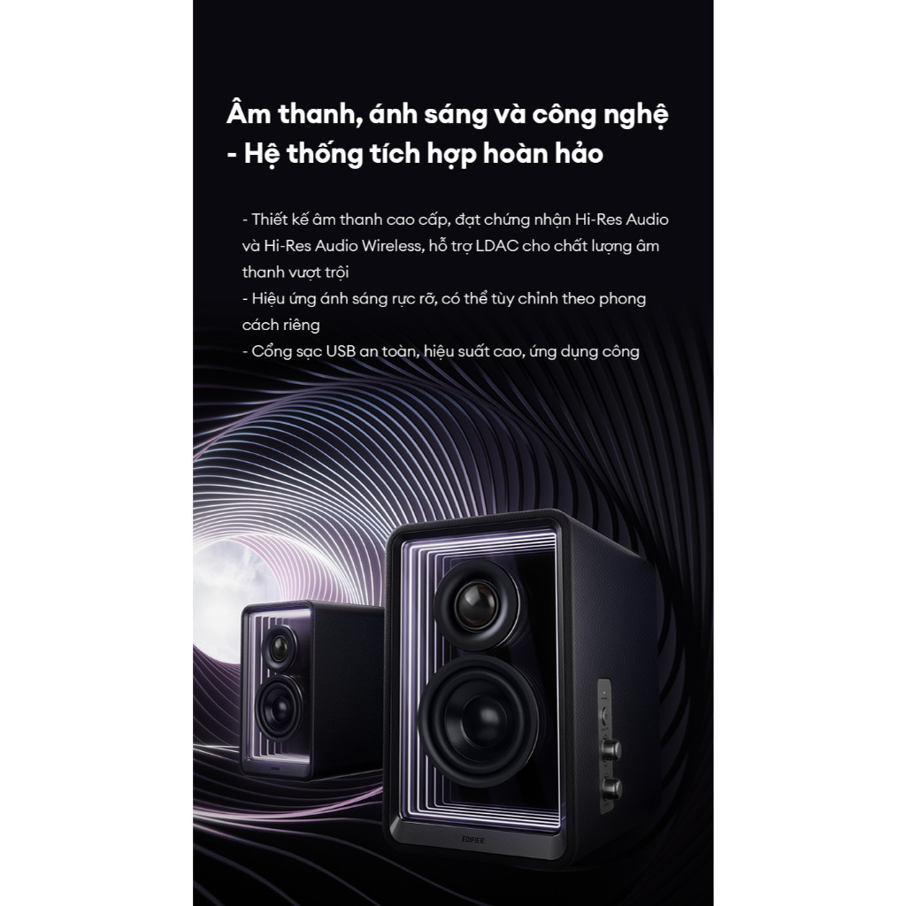 Loa Bluetooth Để Bàn EDIFIER QR65 | Công Suất 70W | Sạc Nhanh TurboGaN 65W | Ánh Sáng RGB | Bảo Hành 15 Tháng | BigBuy360 - bigbuy360.vn