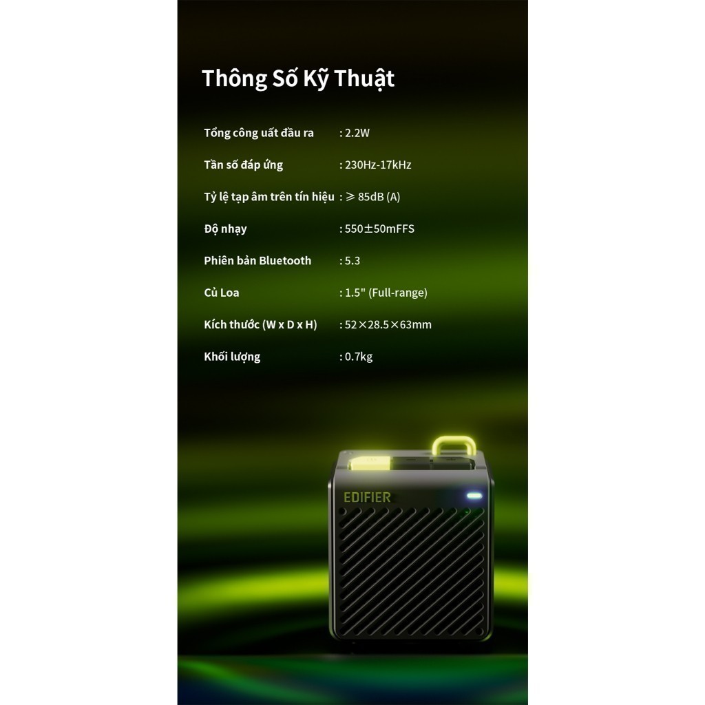 Loa Bluetooth Mini EDIFIER MP85 | Công Suất 2.2W | Thời Gian Sử Dụng Đến 8H | Bluetooth 5.3 | Bảo Hành 15 Tháng | BigBuy360 - bigbuy360.vn