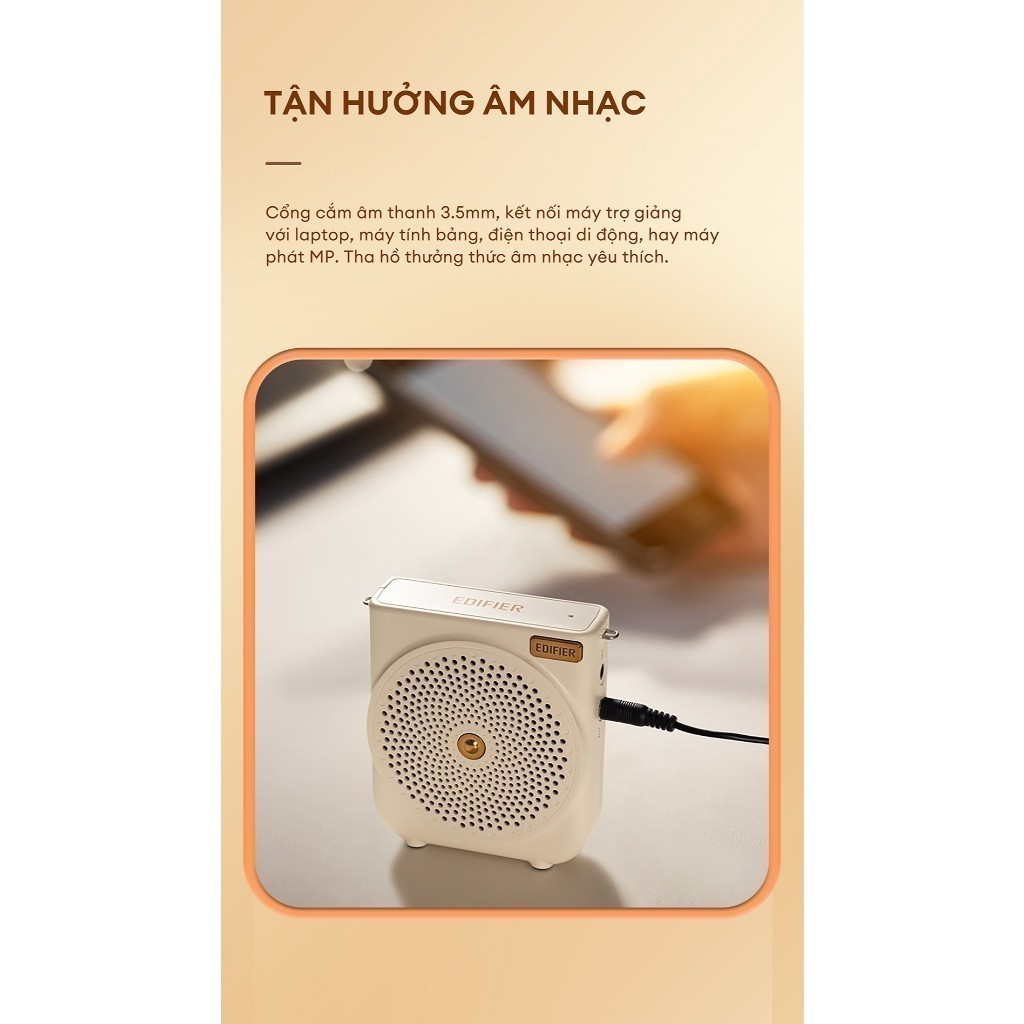 Máy Trợ Giảng Xách Tay EDIFIER MF3 | Công Suất 3W | Thời Gian Sử Dụng Đến 20H | Micro Chống Hú | Bảo Hành 15 Tháng | BigBuy360 - bigbuy360.vn
