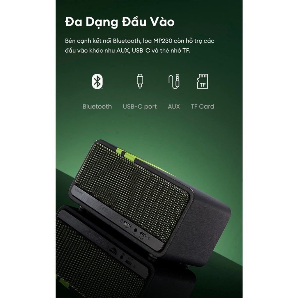 Loa Bluetooth Để Bàn EDIFIER MP230 | Công Suất 20W | Thời Gian Sử Dụng Đến 10H | Vỏ Gỗ Chống Dội Âm | Bảo Hành 15 Tháng | BigBuy360 - bigbuy360.vn