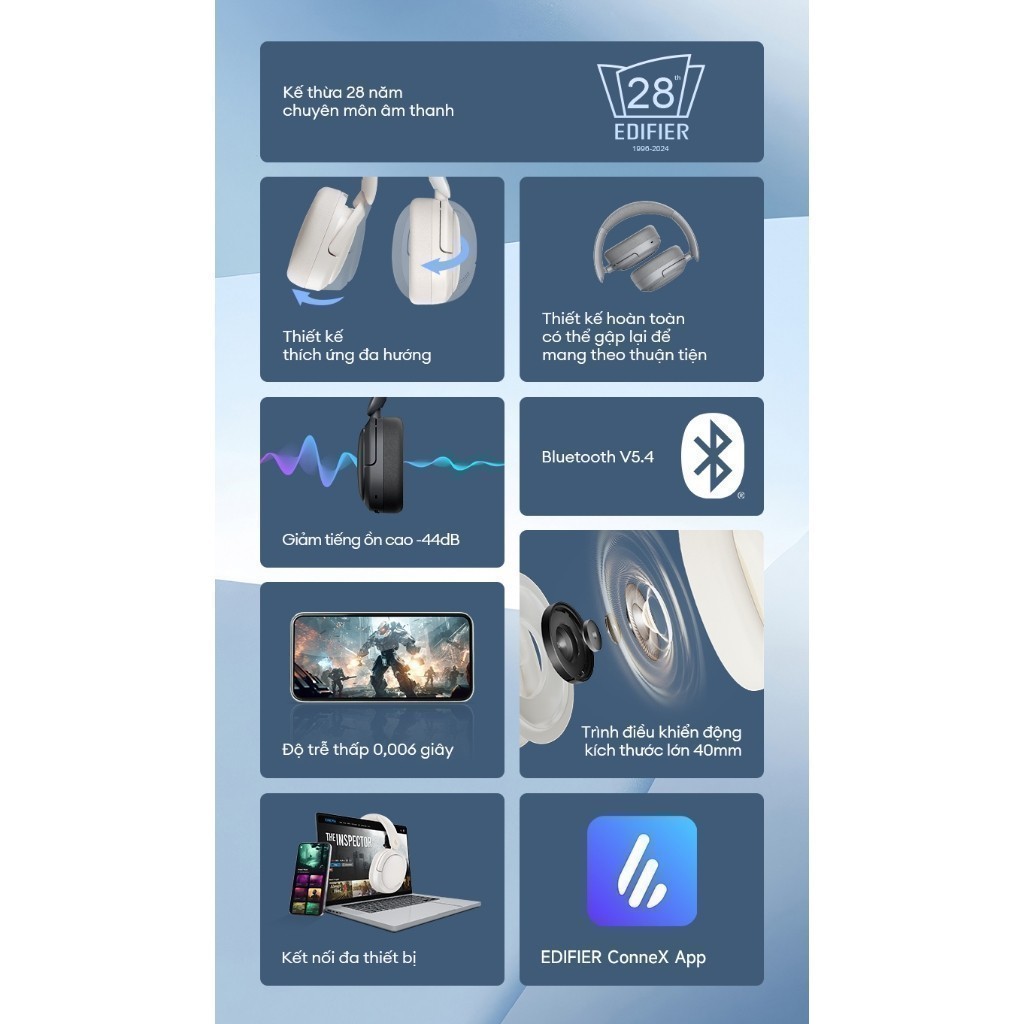 Tai Nghe Bluetooth Chụp Tai Không Dây EDIFIER W800BT Pro/Atom Max - Chế Độ Chống Ồn - Nghe Đến 45H -15 Tháng Bảo Hành | BigBuy360 - bigbuy360.vn