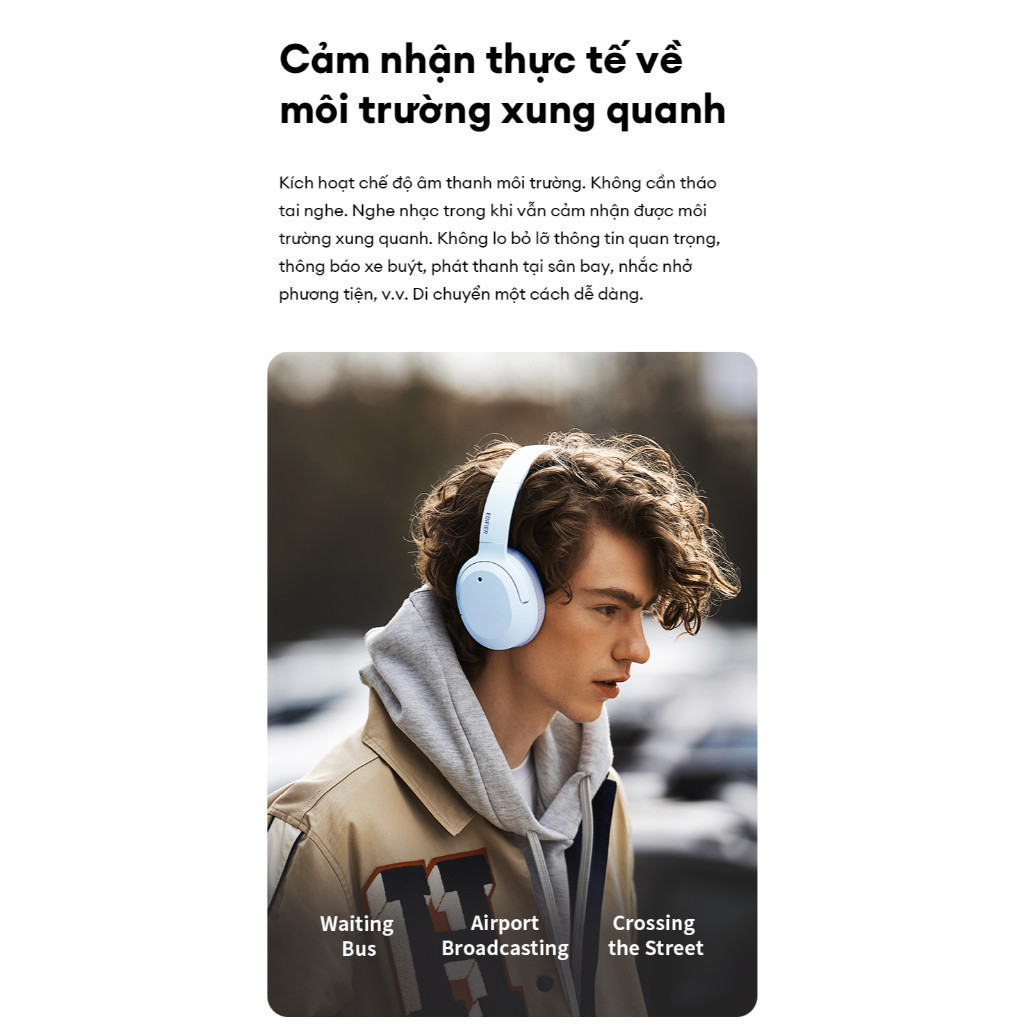Tai Nghe Chụp Tai Bluetooth Chống Ồn EDIFIER W820NB/W820NB PLUS - Âm Thanh Hi-Res - Pin Đến 49H - 15 Tháng Bảo Hành | BigBuy360 - bigbuy360.vn