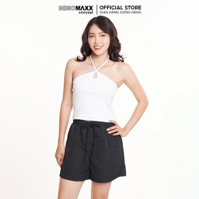 Áo Cổ Yếm Nữ Hở Lưng Cột Dây Chất Cotton Co Giãn NINOMAXX Cotton Gân 2207041