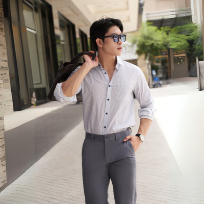  Áo Sơ Mi Sọc Nam Tay Dài Sơ Mi Công Sở NINOMAXX Thương Hiệu N&M 2011072