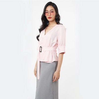  N&M Áo kiểu Nữ tay lửng kèm belt thắt lưng 2103018