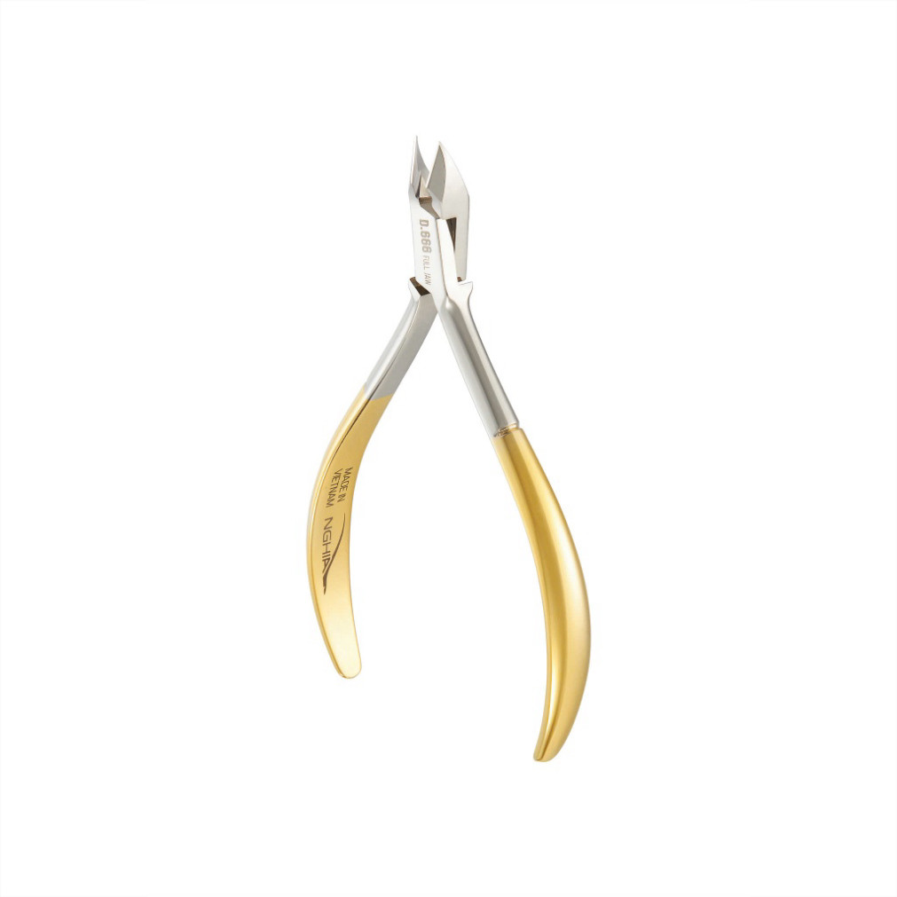 Kềm cắt da Kềm Nghĩa thép chuyên dụng mạ vàng D.666, Kìm Cắt Da Làm Nail D666  - Hoangrandy