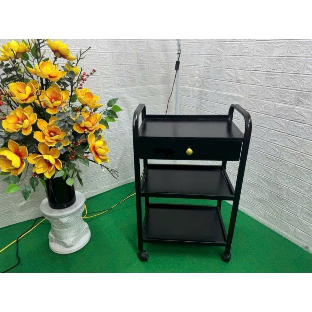 Xe Đẩy Spa, Kệ Để Đồ Spa, Xe Đẩy Gỗ 3 Tầng Có Ngăn Kéo Cho Spa Làm Đẹp, Salon Tóc, Nail #hoangrandy 