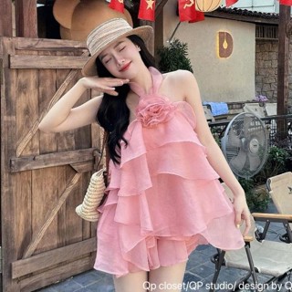 set váy nữ xinh,set đồ nữ đi chơi set tơ yếm hoa xinh bánh bèo tiểu thư D323