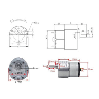Động cơ giảm tốc JGB37-520, 6/12/24V nhiều tốc độ
