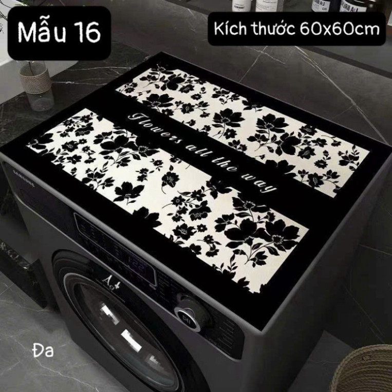Thảm Lót Máy Giặt Tủ Lạnh Chống Nước Bụi Bẩn Chất Liệu SIlicon Nhiều Họa Tiết kích thước 60x60cm