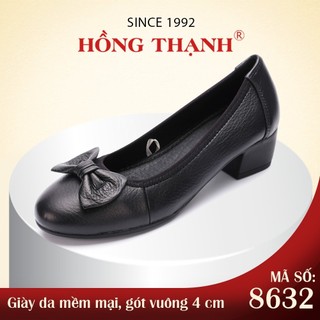  HỒNG THẠNH - Giày Gót Cao Công Sở Nữ Bít Mũi Da Mềm Mại Gót Vuông 4cm Êm Chân - 8632 