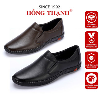 Giày Lười Nam HỒNG THẠNH Giày Da Bò Mũi Tròn Êm Chân Có Size Lớn - 7376