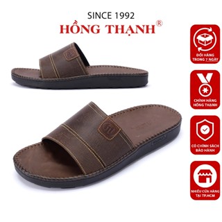 Dép Da Nam Quai Ngang HỒNG THẠNH Chất Da Bò Dày Dặn - 5769