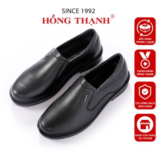 Giày Lười Nam HỒNG THẠNH Giày Mọi Mũi Tròn Da Bò Màu Đen Có Size Lớn Đến 45 - 7053