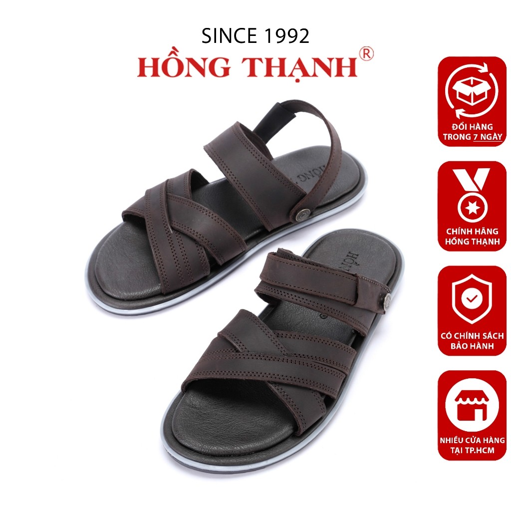 Sandal Nam HỒNG THẠNH Quai Da Bò Êm Chân Dép Quai Hậu Tiện Dụng Đế Chống Trượt - 3472