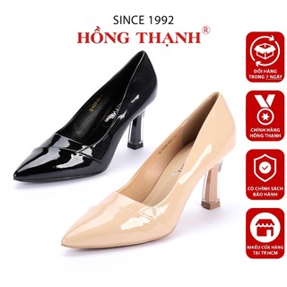 Giày Gót Cao Da Bóng HỒNG THẠNH Giày Công Sở Mũi Nhọn Cao 7cm Thanh Lịch - 4975