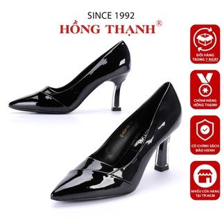 Giày Gót Cao Da Bóng HỒNG THẠNH Giày Công Sở Mũi Nhọn Cao 7cm Thanh Lịch - 4975
