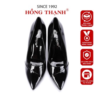 Giày Gót Cao Da Bóng HỒNG THẠNH Giày Công Sở Mũi Nhọn Cao 7cm Thanh Lịch - 4975