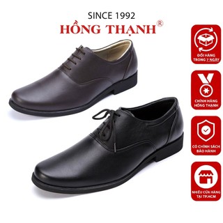 Giày Nam HỒNG THẠNH Giày Tây Nam Oxford Cột Dây Da Bò Màu Đen Cao Cấp Thanh Lịch - 0186