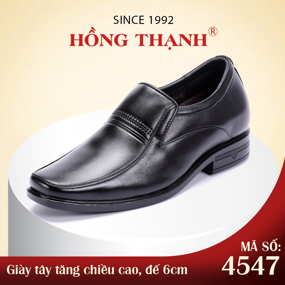 Giày Nam Tăng Chiều Cao HỒNG THẠNH Giày Tây Đế Độn Cao 6 Phân Da Bò Sang Trọng - 4547