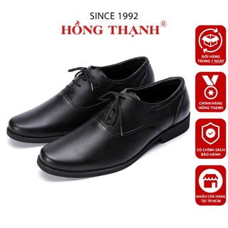 Giày Nam HỒNG THẠNH Giày Tây Nam Oxford Cột Dây Da Bò Màu Đen Cao Cấp Thanh Lịch - 0186