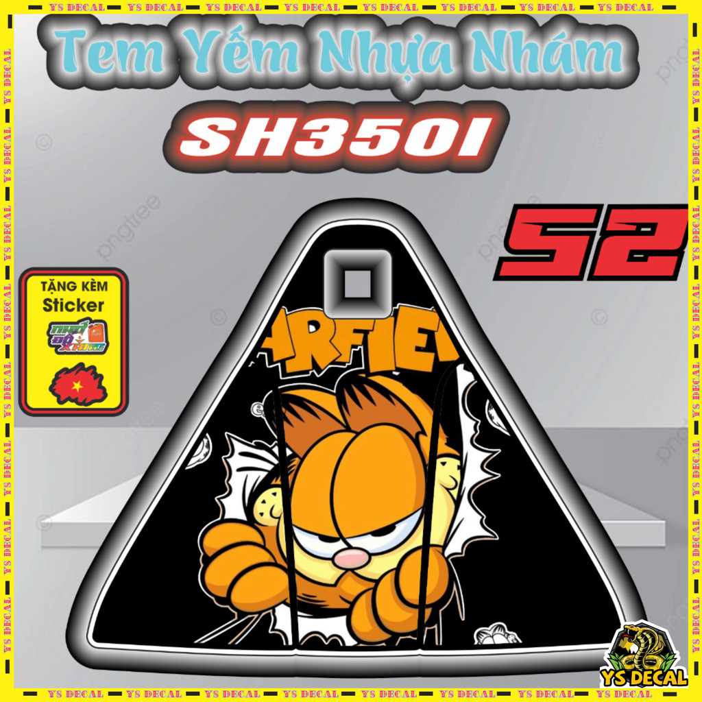 Tem Nhựa Nhám Yếm Khóa Xe Sh350 I  Combo Natra,Kuromi... Decal Cao Cấp Chống Nước Chông Bay Màu