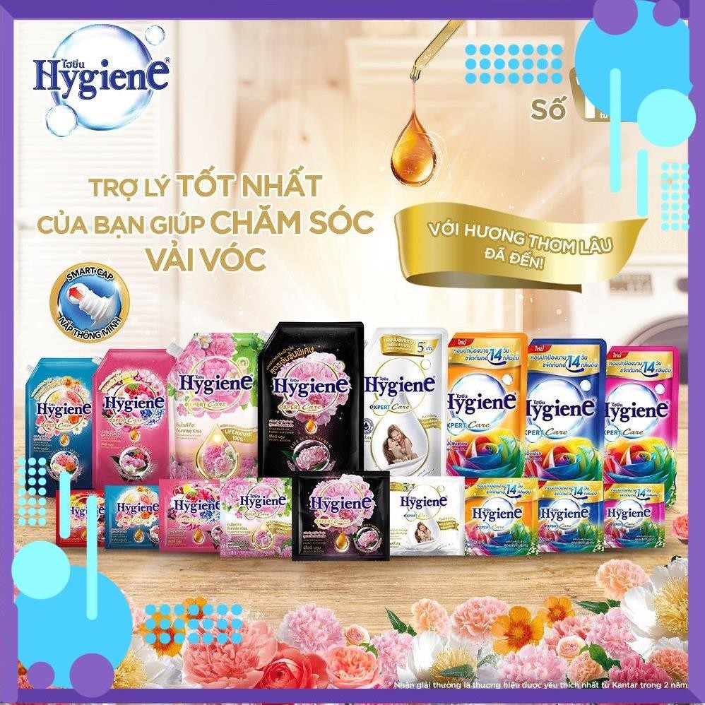 Combo Túi Nước giặt Đậm Đặc Hygiene 1.8L x Nước Xả Vải Đậm Đặc Hygiene 2L/2.2L - Hương Hoa Mẫu Đơn