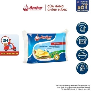   HỎA TỐC NỘI THÀNH HCM & HN  Phô mai lát ANCHOR CHEDDAR 200G  12 miếng  
