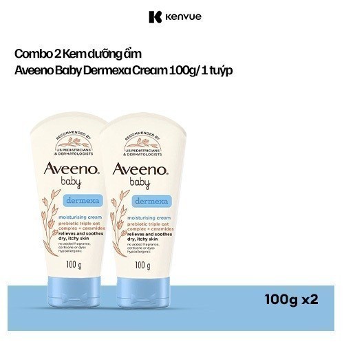 Combo 2 Kem dưỡng ẩm Aveeno Baby Dermexa Cream 100g