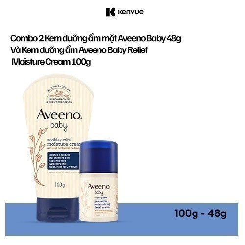 CB2 Kem dưỡng ẩm mặt Aveeno Baby  48g & Kem dưỡng ẩm Aveeno Baby  Relief Moisture Cream 100g
