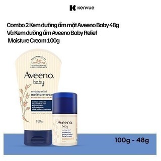  CB2 Kem dưỡng ẩm mặt Aveeno Baby  48g & Kem dưỡng ẩm Aveeno Baby  Relief Moisture Cream 100g 