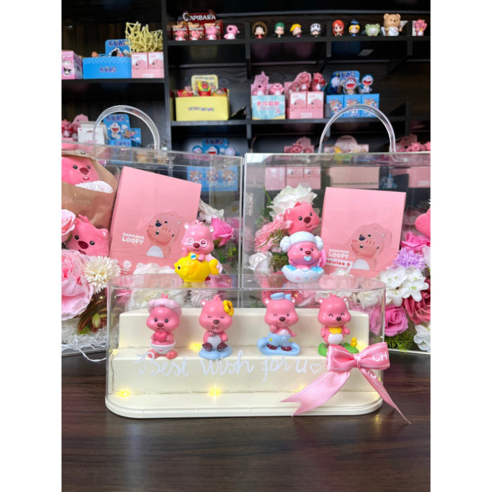 [AB] Bộ sản phẩm mô hình hoạt hình Loopy hải ly chủ đề mùa hè (Version 6) - Tắm biển cùng Loopy tron