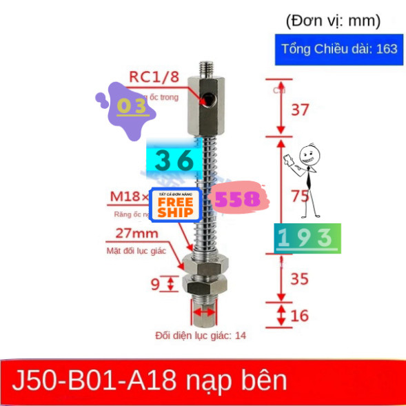 Giác hút chân không J25/50/75-B01-A18/A22, J50-B01-A18, J25-B01-A18, J75-B01-A22 - Sản phẩm chất lượ