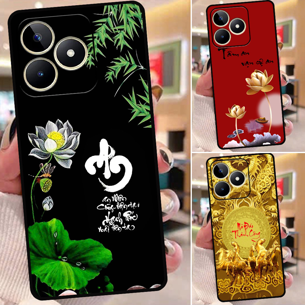 Ốp lưng Realme C51 / C53 / C60 / C61 / Note 50 / 60 / C65S in hình thư pháp tâm an ý nghĩa