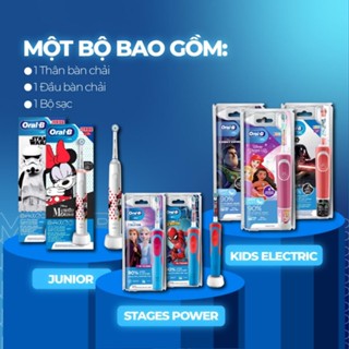 Bàn Chải Điện Cho Bé Oral-B Braun Đủ Các Dòng Theo Lứa Tuổi - Hẹn Giờ 2 Phút, Lông Chải Mềm Mại