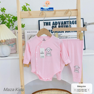 Bộ Body Cho Bé Kèm Quần Dài Vải Tăm Lạnh Mềm Mại Thoáng Mát BDS041 - A LITTLE CUTIE
