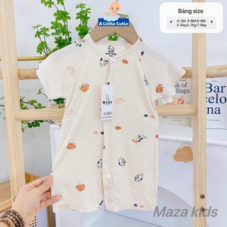Body bé trai bé gái, bodysuit cho bé cộc tay tăm lạnh cao cấp BDS012 - A LITTLE CUTIE.