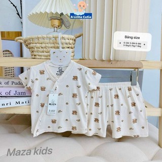 Bộ Quần Áo Cộc Sơ Sinh, Bộ Quần Đùi Áo Cộc Cho Bé Vải Tăm Lạnh BQA030 - A LITTLE CUTIE