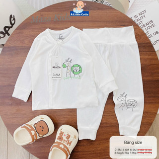 Quần áo trẻ em, quần áo bé trai bé gái dài tay Vải tăm lạnh BQA007 - A LITTLE CUTIE