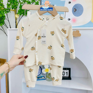 Quần áo sơ sinh, quần áo bé trai bé gái dài tay Vải tăm lạnh BQA024 - A LITTLE CUTIE
