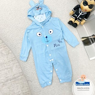 Bodysuit cho bé gái bé trai, body cho bé sơ sinh Vải thun lạnh cao cấp liền mũ BDS003