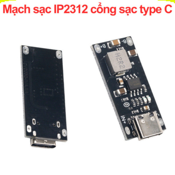 Mạch sạc pin lithium IP2312 cổng sạc type C có thể điều chỉnh điện áp 4.2V / 4.35V dòng sạc 3A