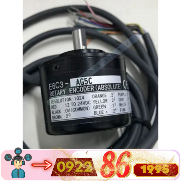 Bộ mã hoá encoder E6C3-AG5C-C AG5B 1024P/R 720 512P 360 256 - E6C3-AG5B 1024P/R mới