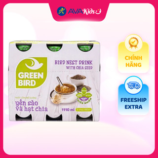 Lốc 6 chai nước yến sào hạt chia Green Bird 185 ml (từ 12 tuổi)