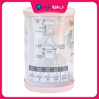 Bộ 2 núm ti Hegen cổ rộng size S (1 - 3 tháng)