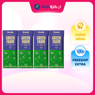 Lốc 4 hộp sữa tươi tiệt trùng Vinamilk Green Farm rất ít đường 180 ml (từ 1 tuổi)