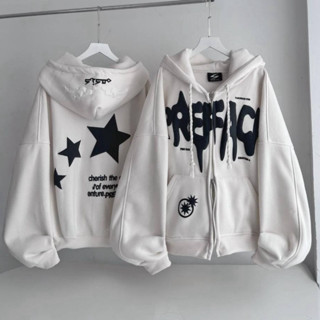 Áo Khoác Nỉ Bông In Nổi Boxy THREE STARS Unisex_SSSTore