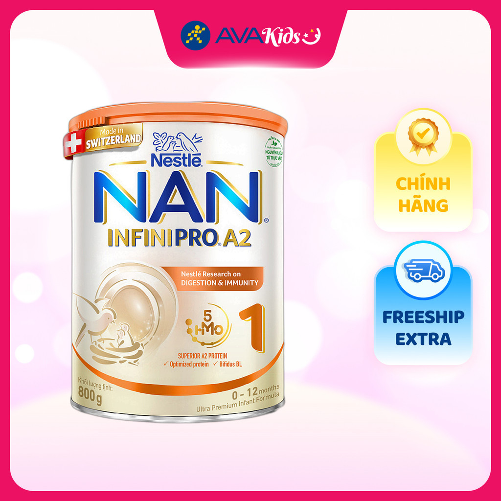 Sữa bột NAN InfiniPro A2 số 1 (đạm quý A2) 800g (0 - 12 tháng)